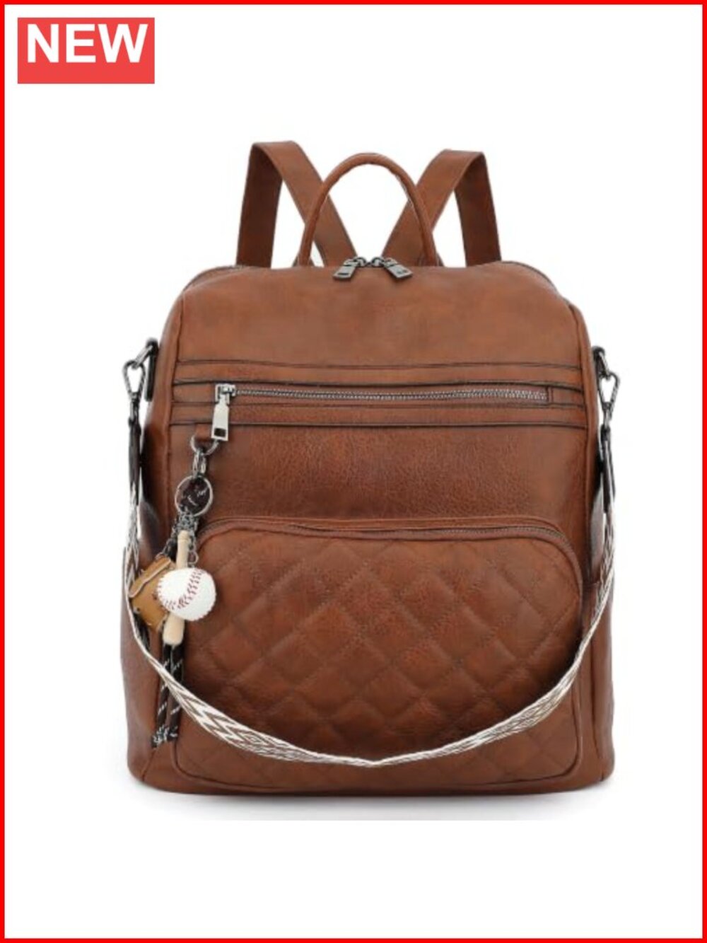 Waterproof PU Leather Backpack Purse for Women, Anti-Theft Convertible Handbag
